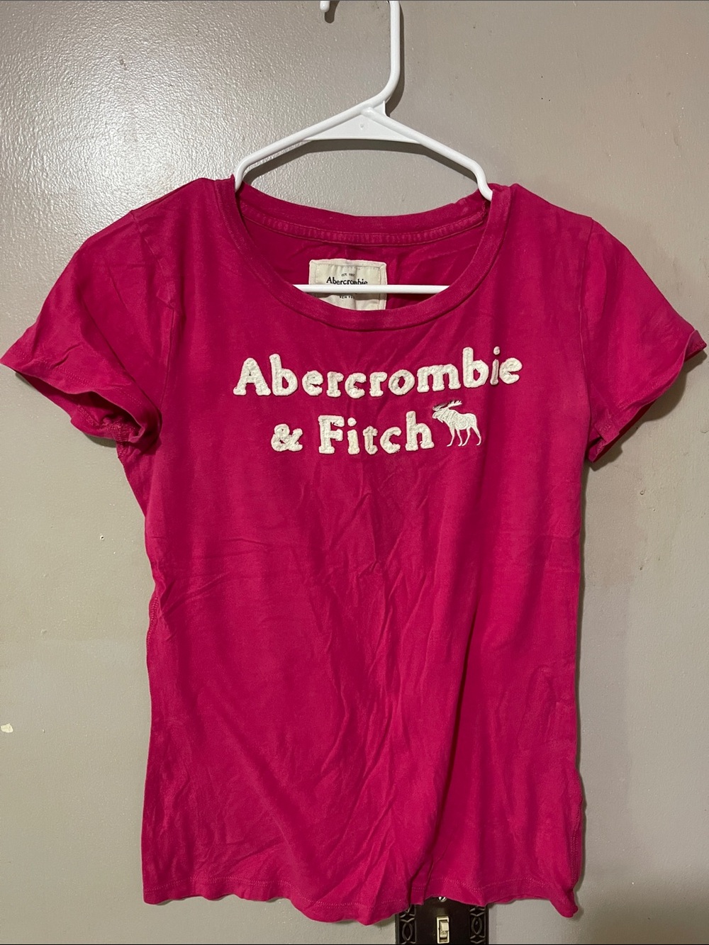 Abercrombie & Fitch Hot Pink Logo Tee